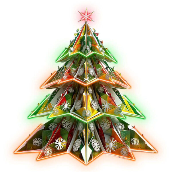 Sparkling 3D snowflake Christmas tree neon signs: a visual feast of colorful holiday atmosphere - Image 5